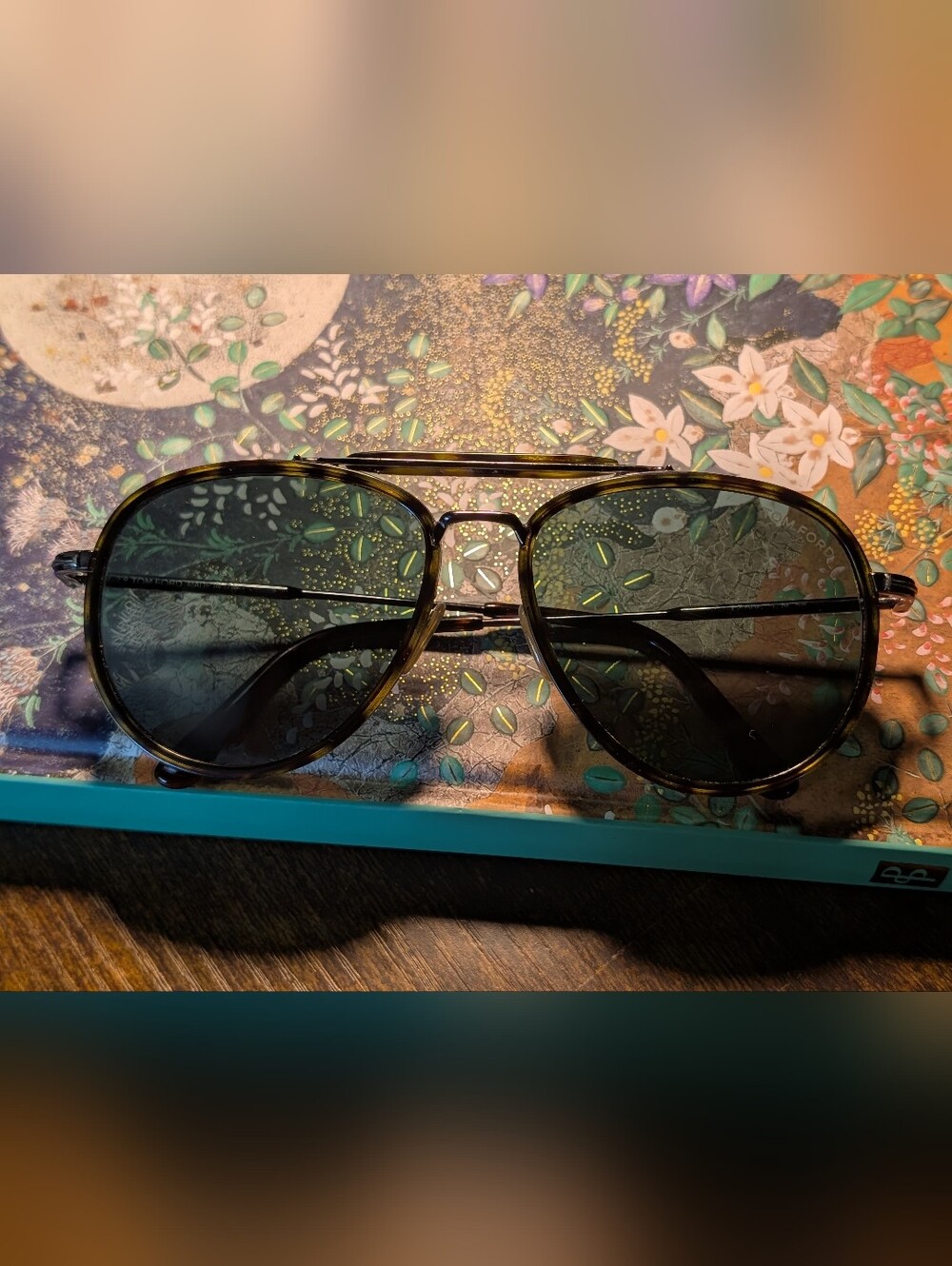 Tom Ford Aviator Sunglasses (TF666 58mm, Blue Gradient Lens) + Vintage Gucci Cas